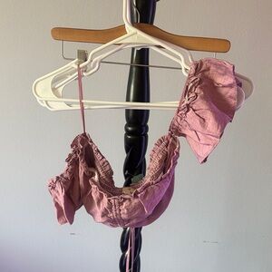 Women's Ruffled Pink Bralette